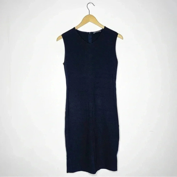 Vince High V-Neck Sheath Dress in Grey Size 2 - Picture 7 of 10
